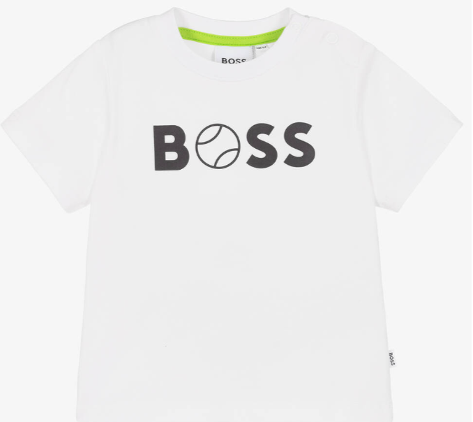 HUGO BOSS Boys White Sporty Logo T-Shirt