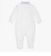 Load image into Gallery viewer, Hugo Boss Baby White Velour Babygrow
