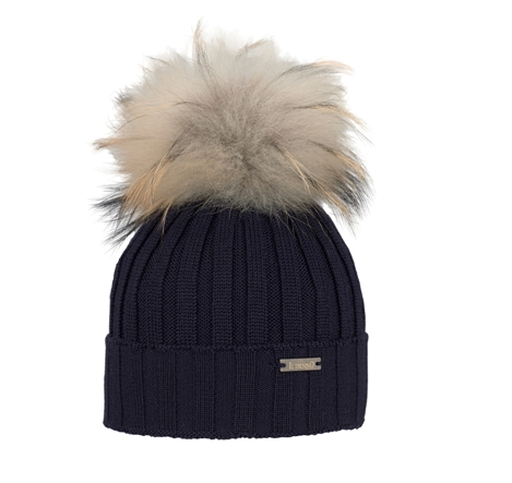 TRENINO wool hat with real fur pompom