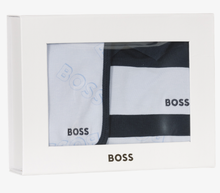 Load image into Gallery viewer, HUGO BOSS Boys Blue Babygrow &amp; Bib Set
