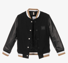 Load image into Gallery viewer, HUGO BOSS Boys Black Wool Bomber Jacket
