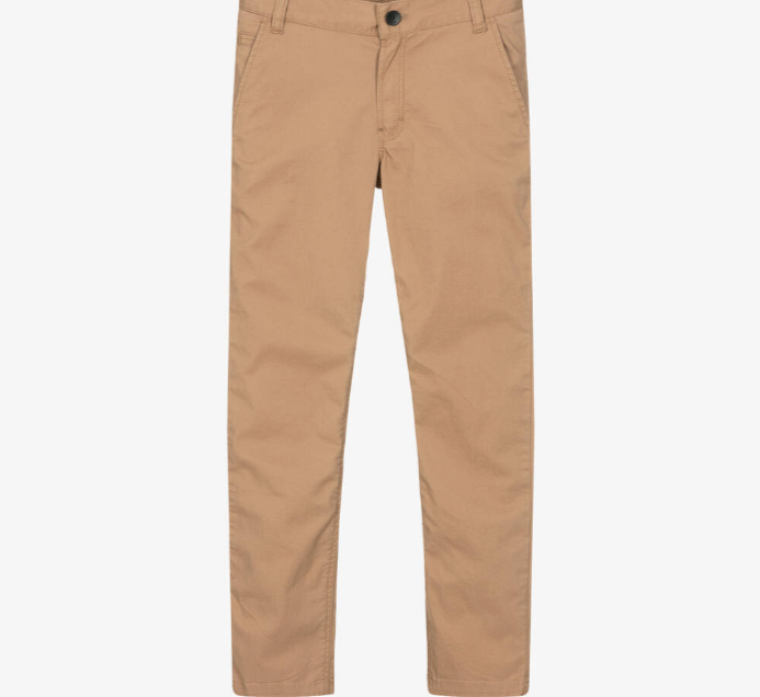 HUGO BOSS Boys Beige Cotton Chino Trousers