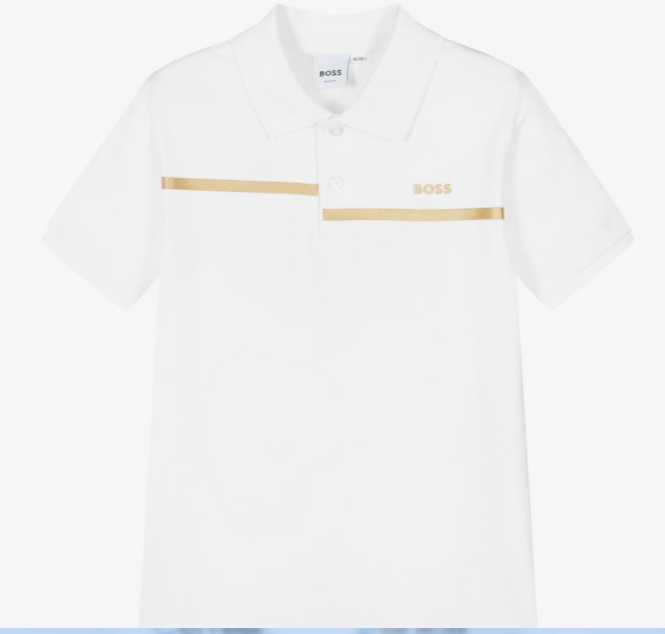 HUGO BOSS Boys White Polo Shirt