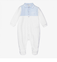 Load image into Gallery viewer, Hugo Boss Baby White Velour Babygrow
