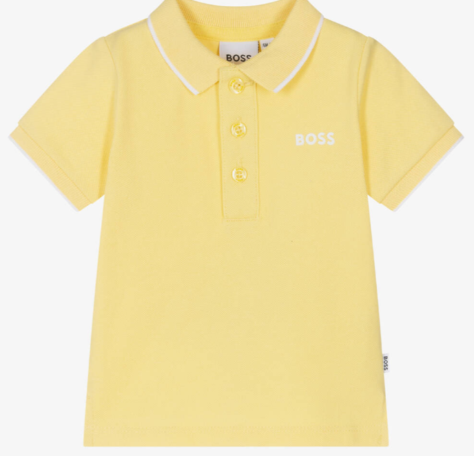 HUGO BOSS Boys Yellow Logo Polo Shirt