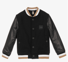 Load image into Gallery viewer, HUGO BOSS Boys Black Wool Bomber Jacket
