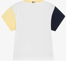 Load image into Gallery viewer, HUGO BOSS Boys White &amp; Blue Cotton Logo T-Shirt
