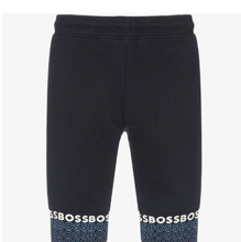 Load image into Gallery viewer, HUGO BOSS Boys Navy Blue Logo Joggers
