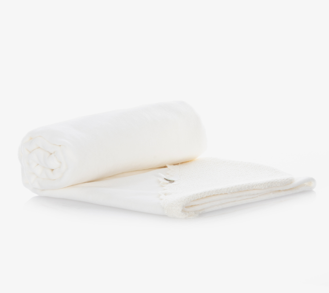 PAZ RODRIGUEZ Ivory Velour Blanket (88cm)