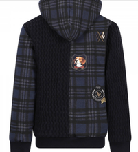 Load image into Gallery viewer, LAPIN HOUSE Appliqued Logo Patches Zipped Hoodie in Navy
