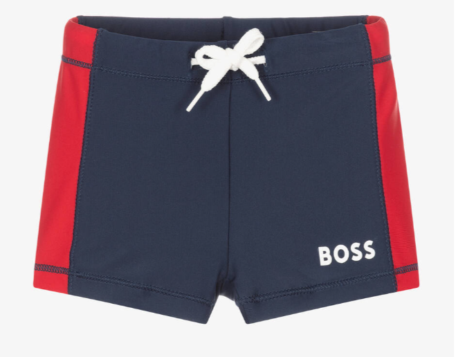 HUGO BOSS Boys Navy Blue Swim Shorts