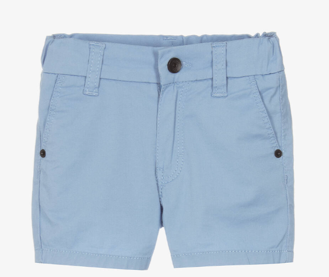 HUGO BOSS Boys Pale Blue Cotton Chino Shorts