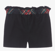 Load image into Gallery viewer, PATACHOU Girls Blue Tartan Bow Shorts and Shirt Set
