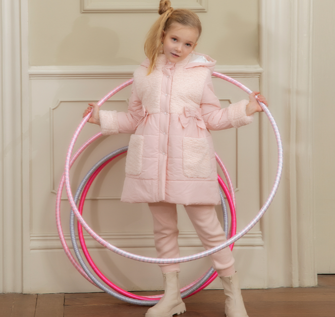 PATACHOU Girls Pale Pink Hooded Coat