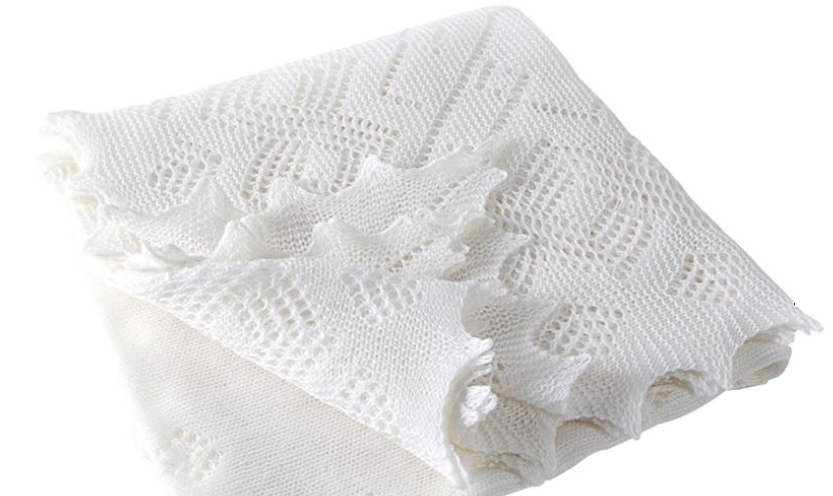 G.H. HURT AND SON Super-fine Merino Wool Christening Shawl