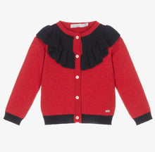 Load image into Gallery viewer, PATACHOU Girls Red and Navy Cardigan
