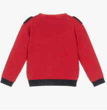 Load image into Gallery viewer, PATACHOU Girls Red and Navy Cardigan
