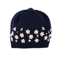 Load image into Gallery viewer, IL TRENINO NAVY WOOL GIRL HAT
