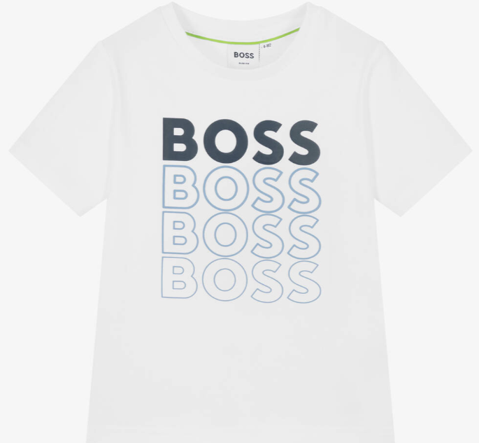 HUGO BOSS White Logo Cotton T-Shirt