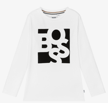 Load image into Gallery viewer, HUGO BOSS Boys White Cotton Logo Top
