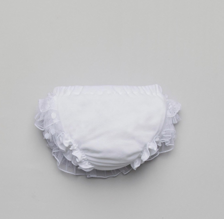 ALETTA white frill baby underpants