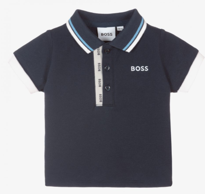 HUGO BOSS Baby Boys Blue Logo Polo Shirt