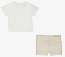 Load image into Gallery viewer, PAZ RODRIGUEZ Baby Boys Ivory &amp; Beige Shorts Set
