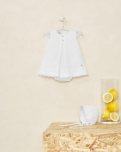 Load image into Gallery viewer, PAZ RODRIGUEZ WHITE DRESS SET WITH BONNET
