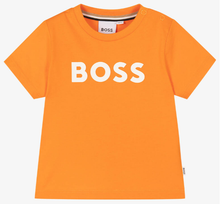 Load image into Gallery viewer, HUGO BOSS Baby Boys Orange Cotton Logo T-Shirt
