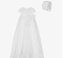 Load image into Gallery viewer, PATACHOU White Striped Organza Ceremony Gown Set
