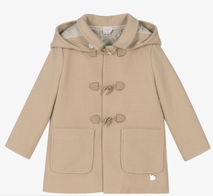 PAZ RODRIGUEZ Boys Beige Duffle Coat