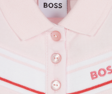 Load image into Gallery viewer, HUGO BOSS Pink Velour Polo Babygrow
