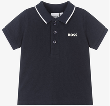 Load image into Gallery viewer, HUGO BOSS Baby Boys Navy Blue Cotton Polo Shirt
