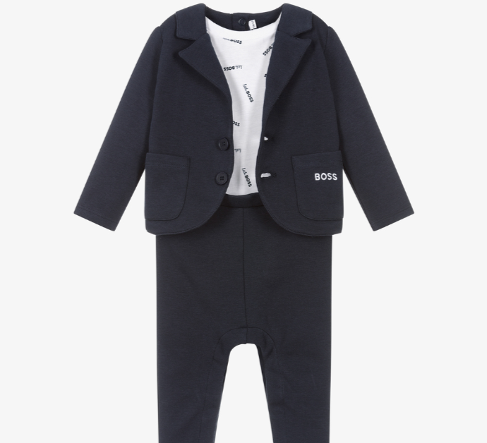 HUGO BOSS Baby Navy Blue Suit Romper