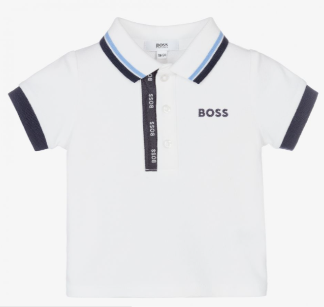 HUGO BOSS Baby Boys White Logo Polo Shirt