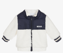 Load image into Gallery viewer, HUGO BOSS Ivory Faux Fur Zip-Up Baby Top
