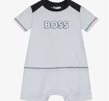 Load image into Gallery viewer, HUGO BOSS Baby Boys Blue Logo Cotton Shortie
