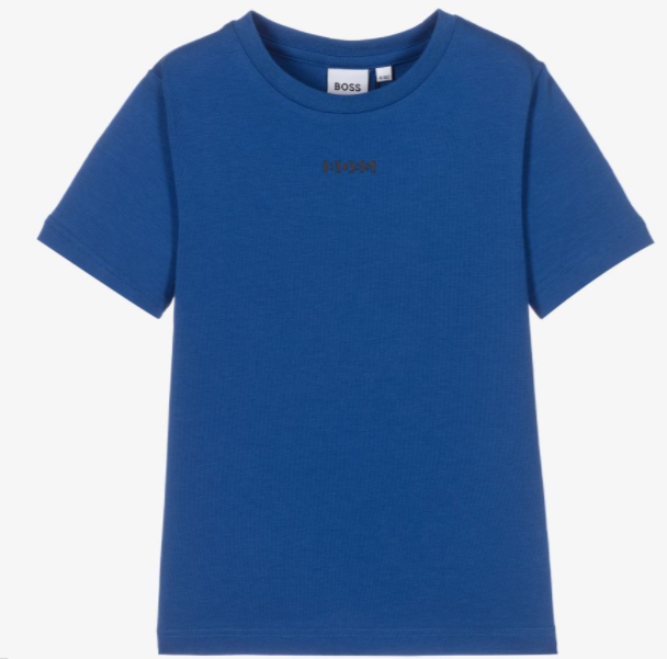 HUGO BOSS Boys Blue Logo T-Shirt