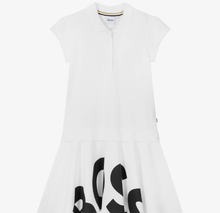 Load image into Gallery viewer, HUGO BOSS Girls White Cotton Piqué Polo Dress
