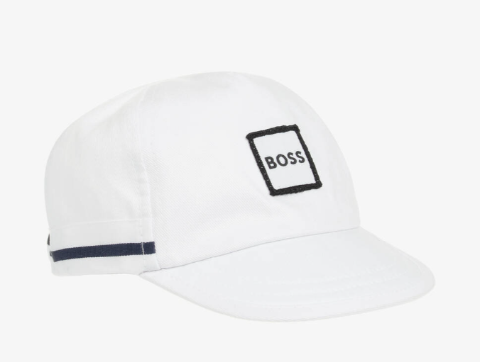 HUGO BOSS Baby Boys White Cotton Logo Cap