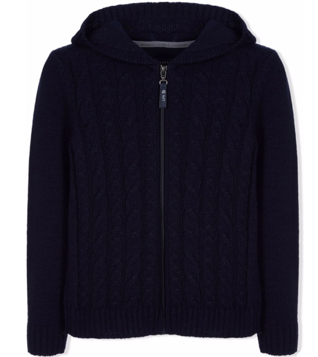 LAPIN HOUSE hooded cable-knit cardigan