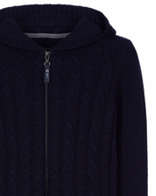 Load image into Gallery viewer, LAPIN HOUSE hooded cable-knit cardigan
