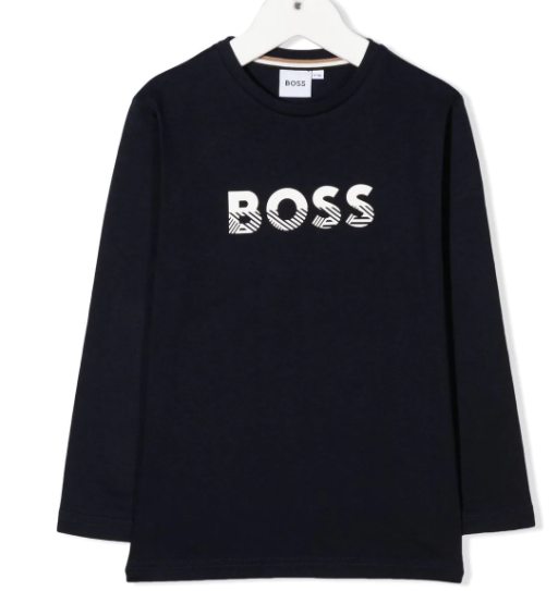 HUGO BOSS logo-print long-sleeve tshirt