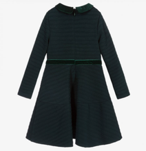 Load image into Gallery viewer, Patachou Dark Green Dress with Velvet Bow
