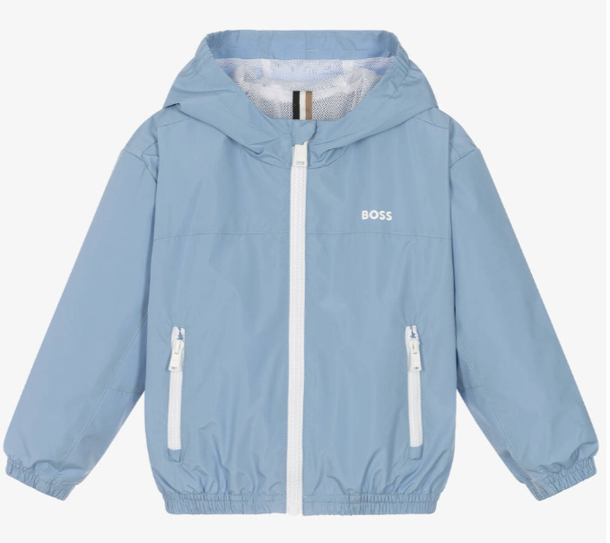 HUGO BOSS Boys Blue Windbreaker Jacket