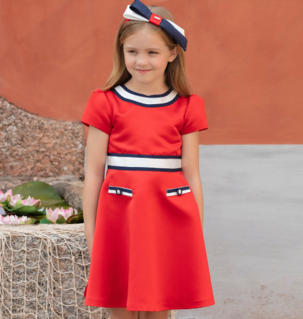 Patachou Girls Red Satin Dress