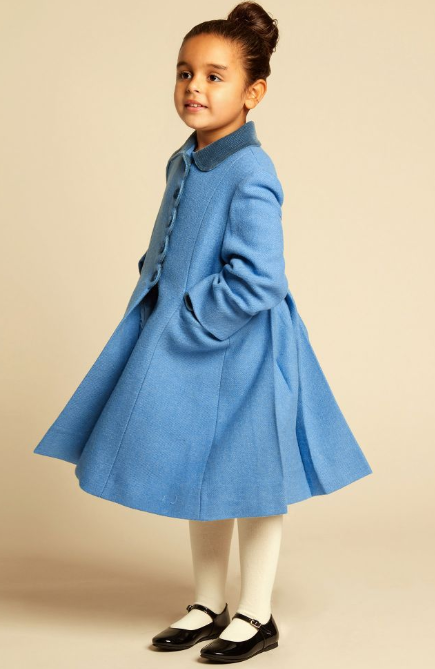 ANCAR Girls light blue wool coat