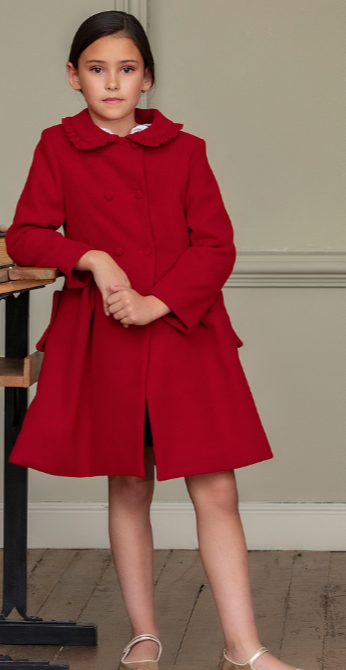 PATACHOU Girls Red Felted Coat