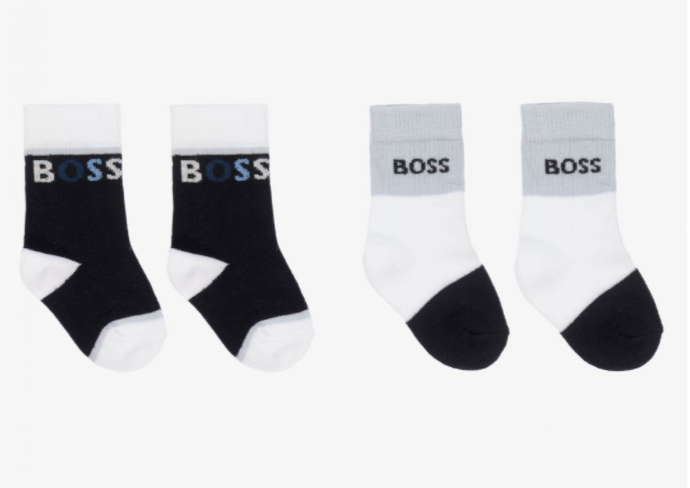 HUGO BOSS Baby Boys Blue Socks (2 Pack)