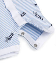 Load image into Gallery viewer, HUGO BOSS striped logo-print polo romper
